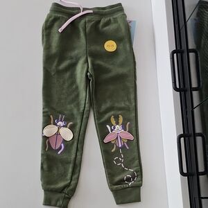 Green Kids Joggers with Insect Design